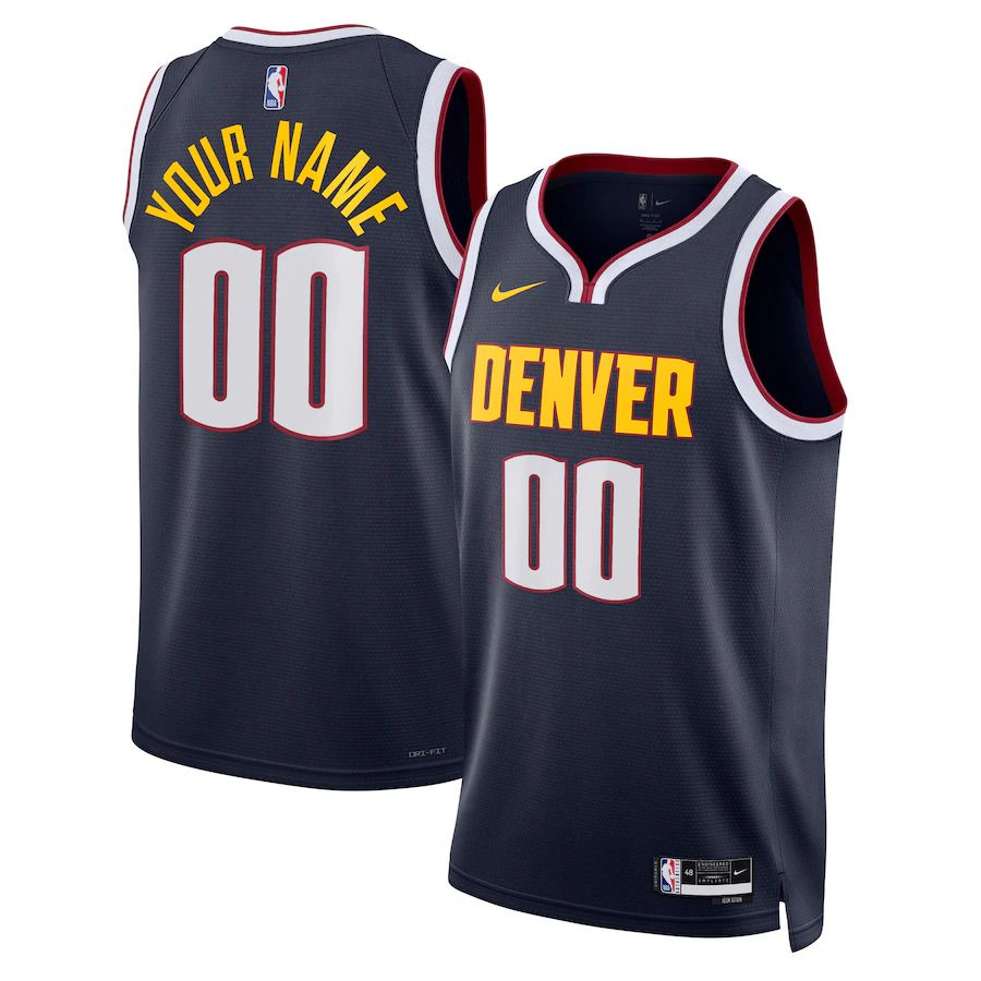 Men Denver Nuggets Nike Navy Icon Edition 2022-23 Swingman Custom NBA Jersey